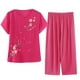 zanvin Vêtements de Nuit Mignons pour Femmes avec Pantalon Pyjama Sets Coton à Manches Courtes Pjs Sets, Rose Chaud, XL – image 2 sur 6