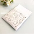 thumbnail image 4 of Tarjeta de invitación de boda cortada con láser, tarjeta de felicitación de Flora Rosa elegante, personalizada con cinta, suministros para fiestas, color blanco, 1 unidad, 4 of 4
