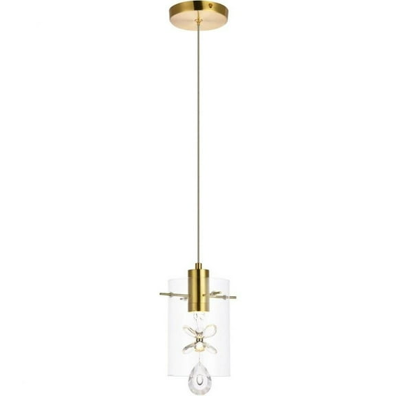 6.5 inch 5W 1 Led Pendant-Gold Finish-Royal Cut Crystal Type Bailey Street Home 390-Bel-4363594