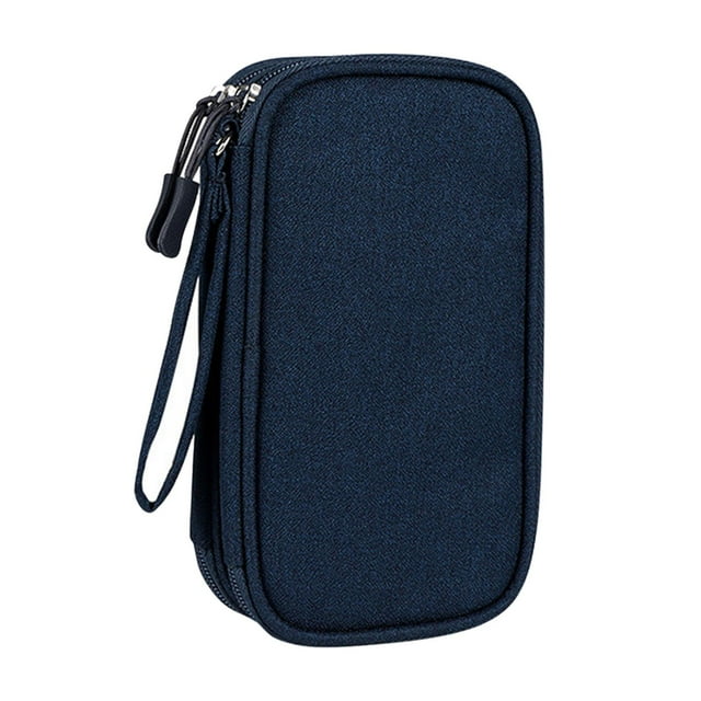 yuksok Travel Cable Organizer Electronics Accessories Organizer for Cord Data Cable Small Navy Blue