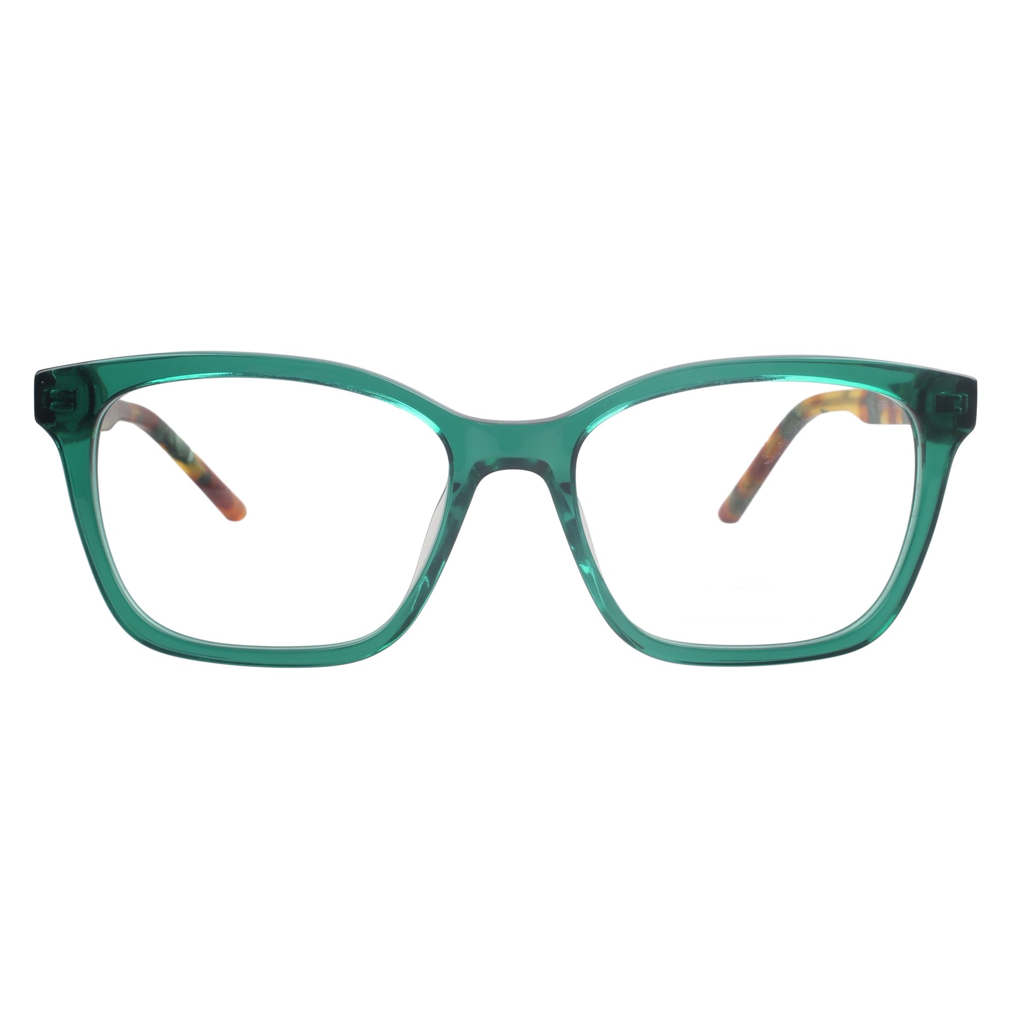 M America's Essex Women's Rx'able Eyeglasses, 54-17-140, Crystal Green Tortoise, Square Plastic Frame