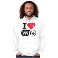 thumbnail image 4 of Love Wife Wi-Fi Funny Husband Married Hoodie Hooded Sweatshirt Men Brisco Brands L, 4 of 5