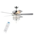 thumbnail image 5 of Warehouse of Tiffany Wyllow DeBase 52-Inch 5-Blade Chrome Lighted Ceiling Fans with Crystal Flutes Shade (Remote Controlled & 2 Color Option Blades), 5 of 5