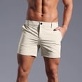 thumbnail image 4 of ZQUUVOU Men's Shorts Button Zip Fly Elastic Waist 3 Inch Inseam Outdoor Beach Golf Running Shorts with Pockets Khaki, 4 of 8