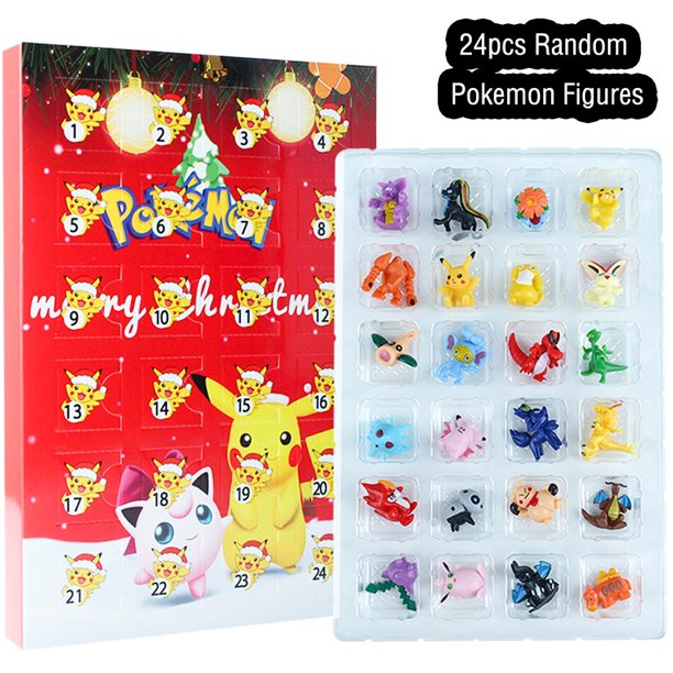 Figuras de acción de Pokémon para niños, juego de 24 piezas, calendario de adviento de Halloween, regalo Kawaii, Pikachu, modelo de PVC