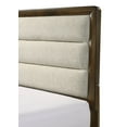 thumbnail image 5 of Brown Finish Solid Wood Upholstered Queen Size Panel Bed 4pc Wooden Bedroom Furniture Set, 5 of 9