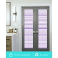 thumbnail image 5 of Window Privacy Film Purple Stripe Stained Glass Window Film Decorative Sun Block Window Cover Abstract Art Modern Vertical Striped Window Clings Static Adhesive Sticker for Bathroom 29.5"x118", 5 of 7