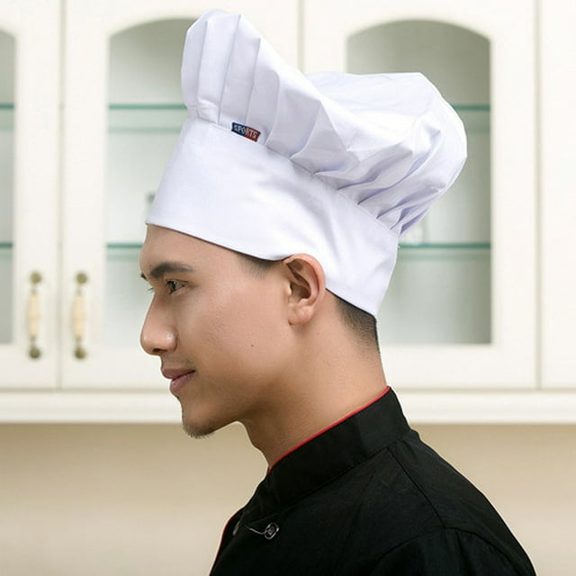 Meitianfacai Casquette de Chef de Cuisine pour Adulte, Casquette de Chef de Boulanger Mode Traiteur Élastique pour Cuisine, Casquette de Cuisinier pour Hommes