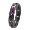 thumbnail image 2 of 5mm Half-Round Black Zirconium Ring with the Infinity Symbol Anodized in Purple, 2 of 5