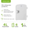 thumbnail image 3 of Mini Refrigerador 4 Litros AVERA MR01 Auto y Casa, 3 of 7