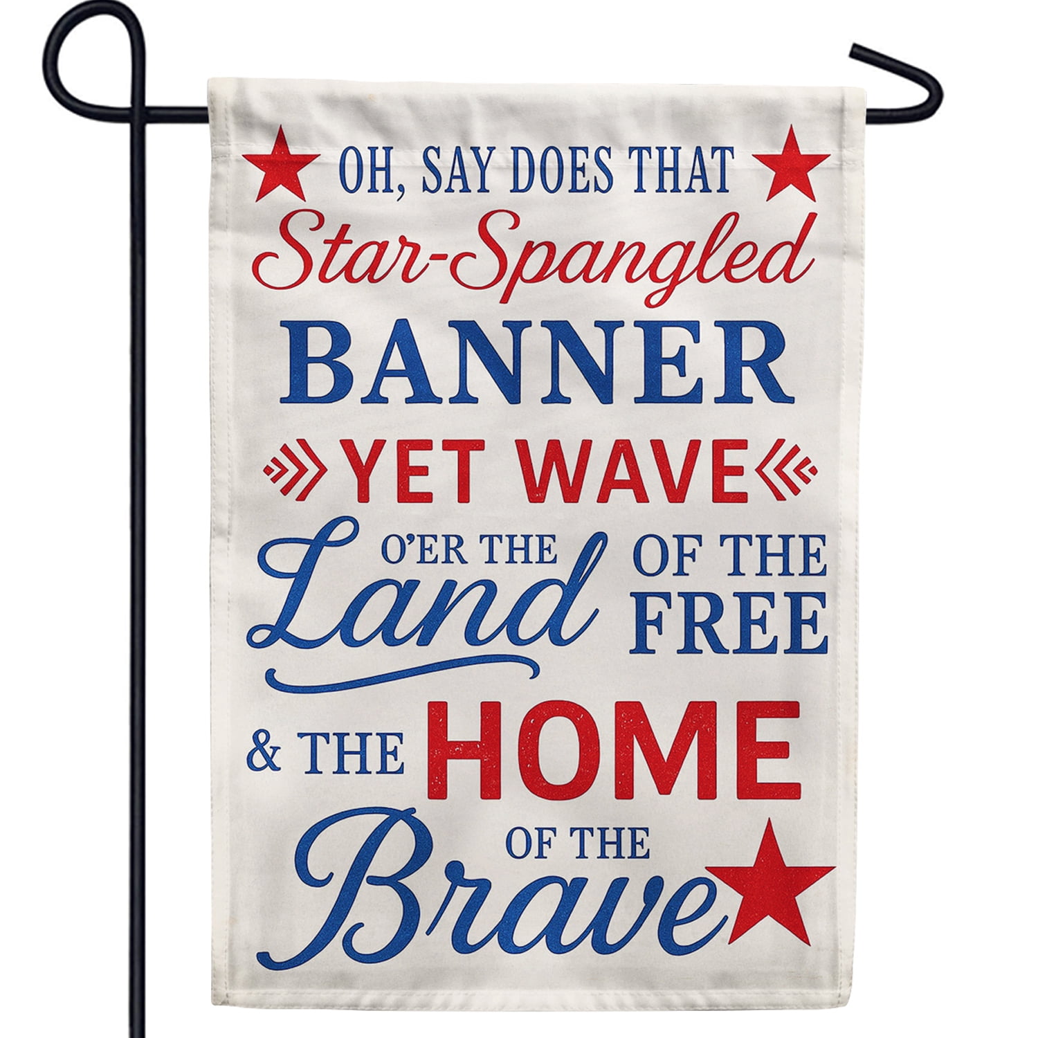 America Forever Star-Spangled Banner Garden Flag, 12.5 x 18 inch Double Sided, National Anthem, Land of Free Home of Brave, Patriotic Lyrics, 4th of July