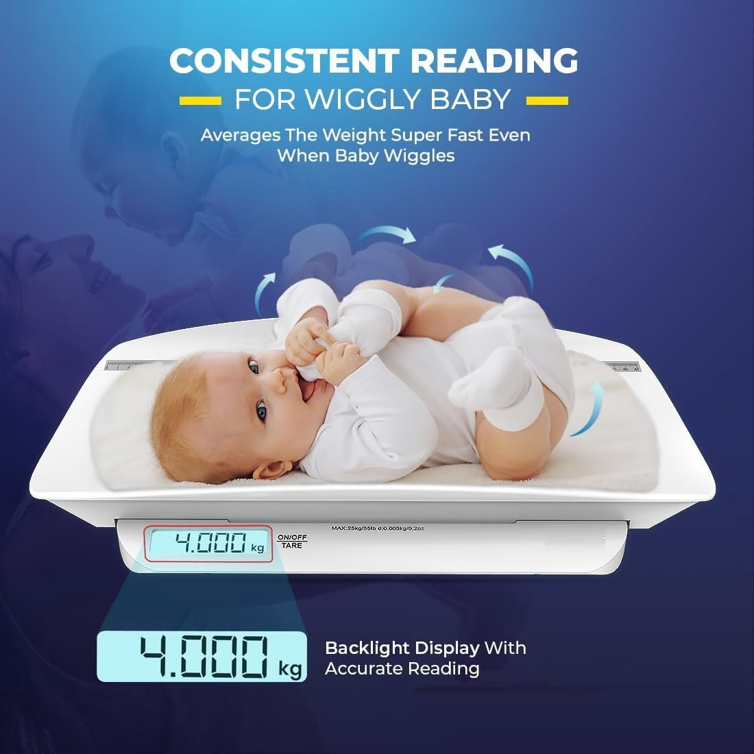 Digital Baby Weighing Scale with Height Meter & Baby Tray - Infant Weighing Machine - Up to 20Kg Weight Capacity - Accurate and Reliable Measurements