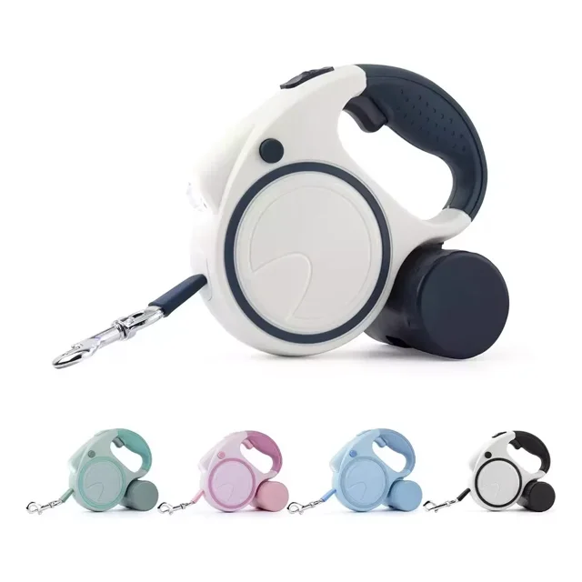 Correa Retractil Perro Mascota 5metros Hasta 20 Kg Luz Led
