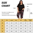thumbnail image 4 of Plus Size Pajamas, PUTUO Womens Pajama Sets, Plus Size Short Sleeve V Neck Capri Pants Pajama Sets, Soft Ladies Pajamas Sleepwear Loungewear, 4 of 7
