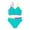 Mint Green, variant on Tween Girls Swimsuits V Neck Bikini Set High Waist Girl Two Piece Bathing Suit Green Boho Holiday Beachwear Set 11-12 Years