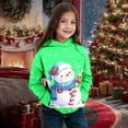 thumbnail image 2 of Girls Winter Snowman Hoodie Warm Long Sleeve Pullover Christmas Theme Cozy Kids Sweatshirt For Holiday Outfits, 2 of 4
