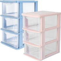 RENACLIPY Plastic Storage Drawers Pink 2Pcs 9.1X6.8X5.3In
