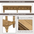 thumbnail image 6 of Console Table Entryway Table with Storage Drawers and Bottom Shelf for Living Room, Wood Console Table with Open Storage, Old Pine, 6 of 9