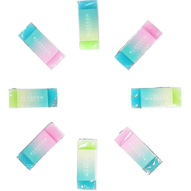 8 Pcs Premium Quality Eraser, Fruit Scented Eraser, Gradient Colored Pencil Erasers