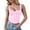 Pink, variant on HUANBAI Solid Color Square Neck Ruffle Back Tank Top Summer Sleeveless Blouse T Shirt Summer Sleeveless Tanks