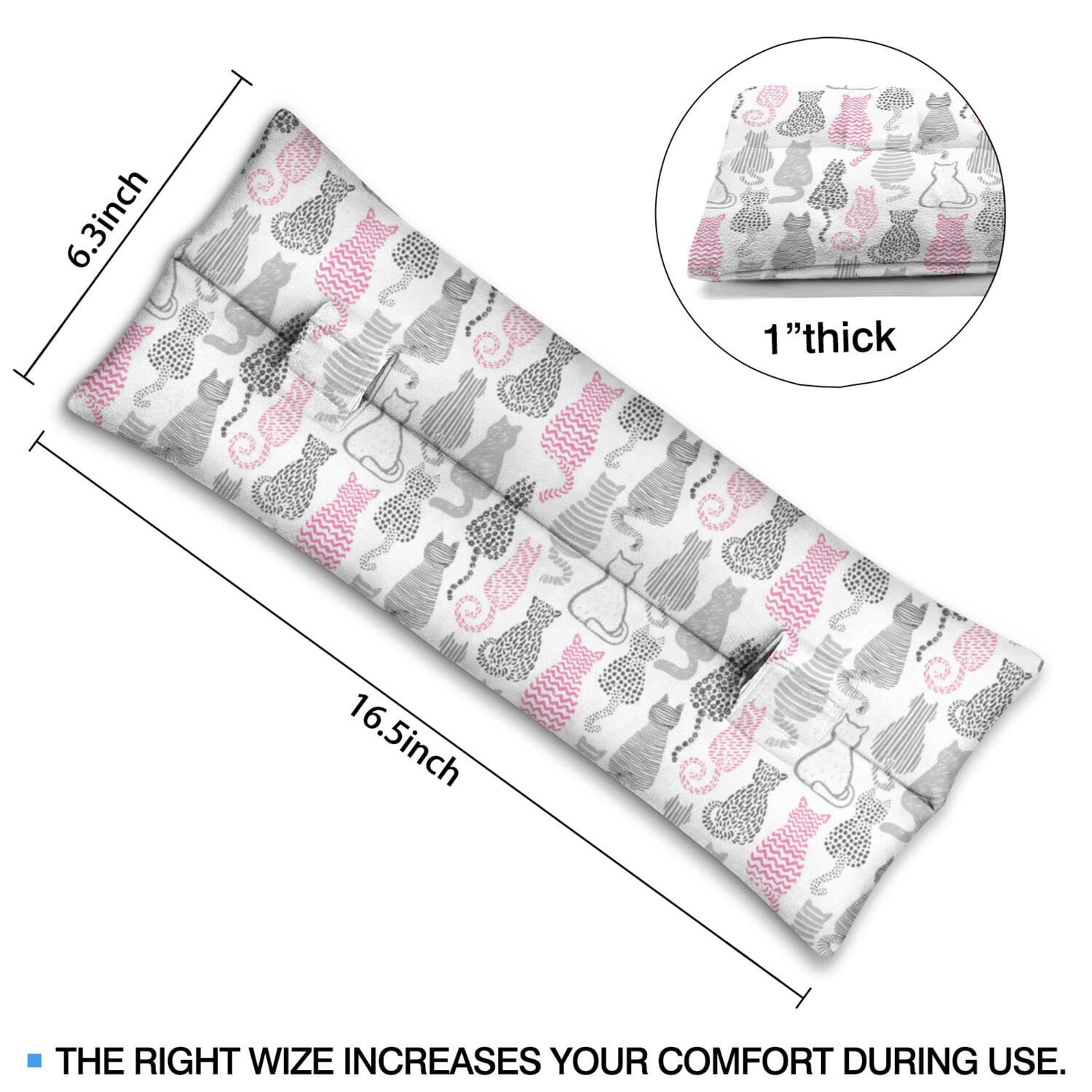 Abstract Cat Art Seatbelt Pillow - Mastectomy Post-Surgery Comfort Cushion - Heart Surgery Recovery Pad with Funny Cat Illustration