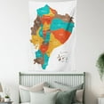 thumbnail image 3 of Ecuador Tapestry, Colored Cities High Detailed Isometric Map of Republic of Ecuador Illustration, Wall Hanging for Bedroom Living Room Dorm Decor, 60W X 80L Inches, Multicolor, by Ambesonne, 3 of 5
