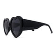 thumbnail image 4 of Womens Oversize Iconic Thick Plastic Arm Heart Sunglasses All Black, 4 of 4