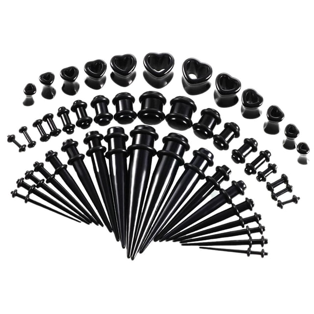 Tapones para túneles de Acrílico perfecl 48 Piezas 14G-0000G Negro
