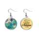 thumbnail image 1 of Green Tropics dibujo arte vegetal Pendiente del lóbulo de la joyería del pendiente de la hoja del otoño Unbranded M, 1 of 3