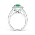 thumbnail image 2 of ANGARA Natural Round 1.75 ct Emerald Split Shank Ring with Diamond Halo in 14K White Gold for Women (Size-8mm) | May Birthstone, Birthday, Anniversary, Jewelry Gift for Women | Natural Emerald Ring, 2 of 8
