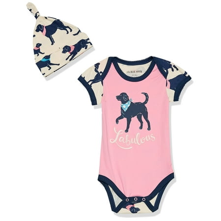 

Little Blue House by Hatley Baby Girls Bodysuit & Hat Labulous 3-6 Months