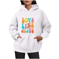 thumbnail image 1 of WILLBEST Sudadera Larga para Mujer Moda Femenina para Otoño E Invierno, Estilo Casual, Tallas Grandes, con Estampado de Letras y Cordón Ajustable XX-Grande, 1 of 6