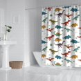 thumbnail image 2 of White Dinosaurs Pterosaurs Plants Pattern Shower Curtain 72"x84" ,Bathroom Decorative Shower Curtains Set with 12 Hooks,Modern Waterproof Washable Shower Curtain, 2 of 6