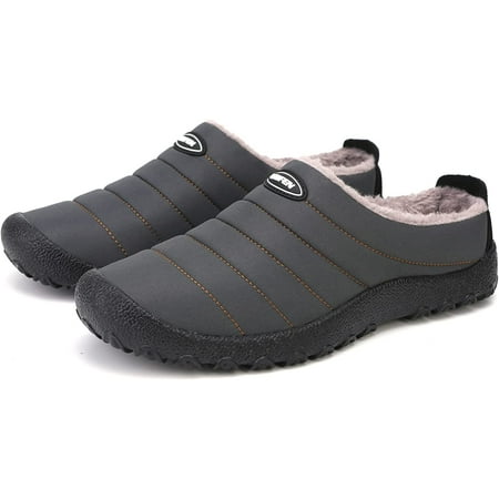 

QWZNDZGR Men s Women s Winter Warm Slippers with Fuzzy Plush Lining Slip on House Shoes with Indoor Outdoor Anti-Skid Rubber Sole