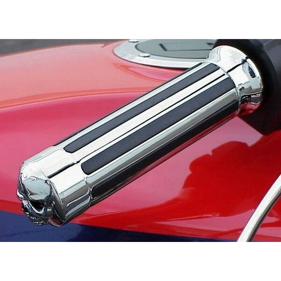 Yamaha VMax V Max Virago 250 535 750 1100 CHROME SKULL GRIPS