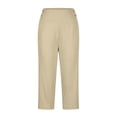thumbnail image 5 of Babaley Womens Capri Pants High Waisted Stretch Side Slit Cropped Trousers Dressy Stylish Casual Office Business Work Pants, 5 of 6