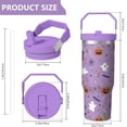 thumbnail image 4 of 30 Oz Tumbler Purple Pumpkin Ghost Tumbler with Lid and Straw, Birthday Gift Cup for Friend Women Men Coffee Travel Mug Thanksgiving Day Halloween Christmas Gift Water Bottle, 4 of 7