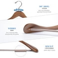 thumbnail image 3 of Perchas de madera para trajes Nature Smile Luxury, paquete de 12 unidades, color retro, 3 of 8