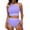 Purple, variant on Ecqkame Tankini Swimsuits for Women Two Piece Tummy Control Bathing Suits Cutout Back Swim Tank Top with High Waisted Army Green XXL