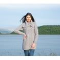 thumbnail image 2 of SAOL 100% Merino Wool Women's Aran Cable Knit Cardigan Sweater Irish Oversized Collar Long Outdoor Coat Made in Ireland, 2 of 5
