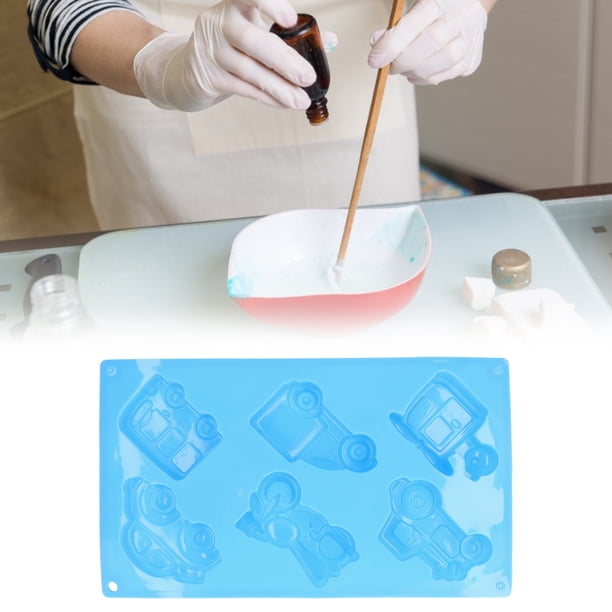 Herramienta para Hornear Molde de Pastel de Silicona de 6 Rejillas para Cocina de Panadería Casera Azul