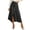 Black #14, variant on Women's Asymmetrical Wrap Hem A-Line Denim Skirt Stretch High Waist Elegant Swing Business Casual Jean Skirts, S