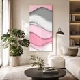 thumbnail image 2 of Canvas Wall Art, Pink Gray Ombre Framed Canvas Prints for Hallway Bedroom, Geometric Modern Abstract Moire Art Oversized Gallery Wrapped Wall Decor for Home Office, Gifts, 24"x48" Ship Next Day, 2 of 9