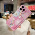 thumbnail image 4 of Card Clip Phone Case For Honor X9a X8a X7a Magic 5 Lite X8 X7 X6 5G 8 X 70 50 Smiley Colourful Transparent Flower Soft Cover, 4 of 4