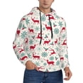 thumbnail image 2 of Wukai Vintage Christmas Reindeer Print Men Hoodies Fleece Sweatshirts Long Sleeve Sweaters Pullover Fall Outfits Winter Clothes-Small, 2 of 7
