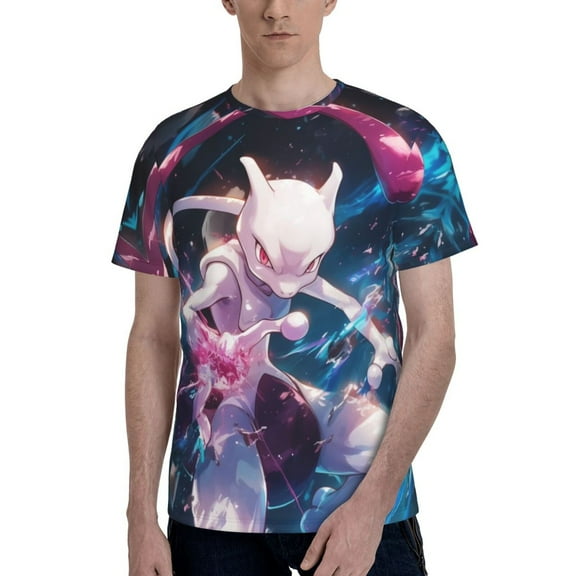 Mewtwo T Shirt For Men Women, Graphic Print Casual Unisex Short Sleeve Summer Funny Top Tees Shirt