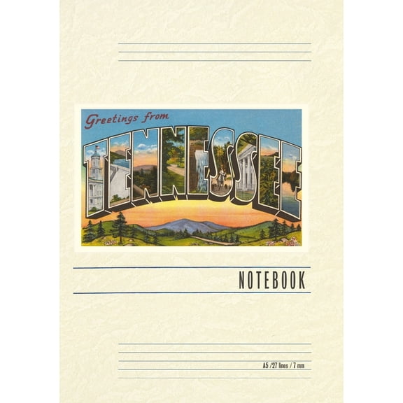 Vintage Lined Notebook Greetings from Tennessee, (Paperback)