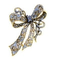 thumbnail image 2 of enjoywould Clothing Brooch Personality Exquisite Compact Ornamental Solid Show Charm Alloy Rhinestone Bow-knot Badge Pin Birthday Gift, 2 of 5