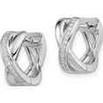 thumbnail image 2 of Sterling Silver Brilliant Embers Rhodium-Plated Cz Hoop Earrings (13 X 15) Made In China qmp531, 2 of 5