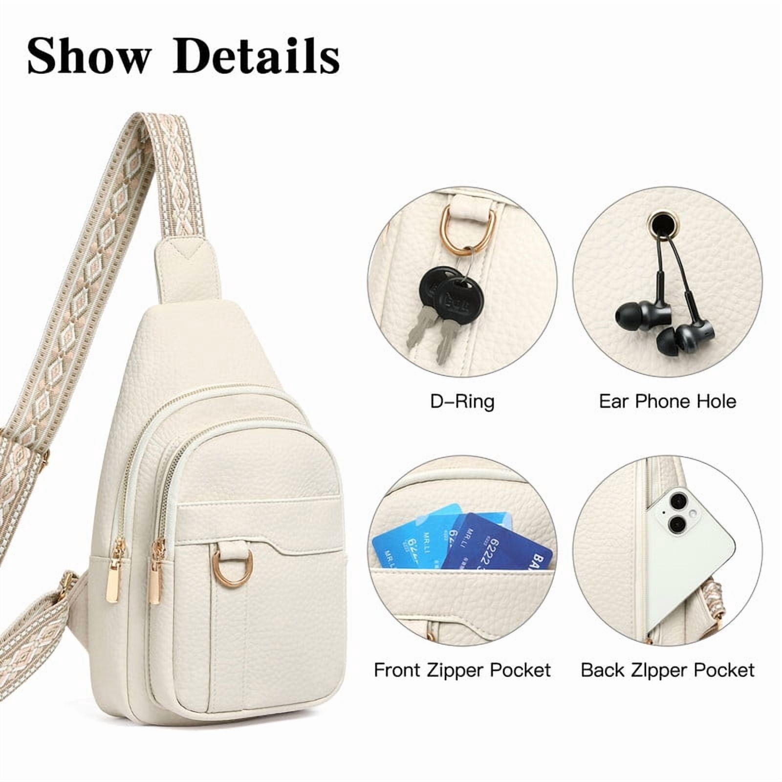 GAEKEAO Sling Bag for Women Crossbody Bags Fanny Pack Vegan Leather Chest Bag Travel Shoulder Belt Purse Backpack Gifts